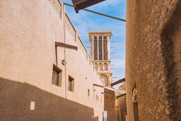 Wall Mural - Al Fahidi wind tower at historical district and neighbourhood in Dubai