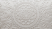 Diwali Festival Wallpaper, With White Three-dimensional Ornamental Flower. 3D Render.