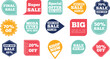 © Pinaraq work - Sale badge set. Shopping badge banner template. Special offers, sales, discounts, shops, black friday. Selling quality tags and labels. vector. Illustration