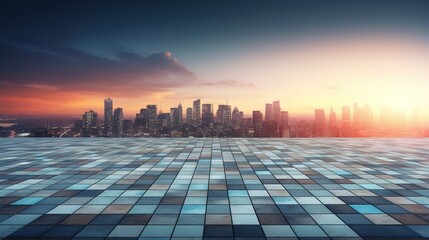 Poster - Panoramic side view asphalt road on night.Futuristic illustration of future technologies. Generative AI