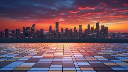 Poster - Panoramic side view asphalt road on night.Futuristic illustration of future technologies. Generative AI