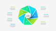© abert84 - Heptagon divided into 7 parts with central circle. Design concept of seven steps or parts of business cycle. Infographic design template