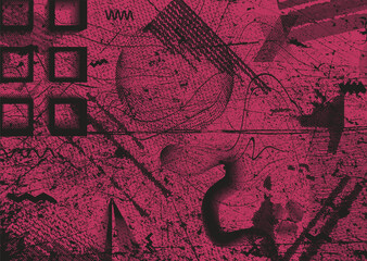 Poster - Aesthetic dotted design element. Duo tone poster . Modern art .Abstract composition . Half tone background. Halftone dots texture effect .Contemporary vector design