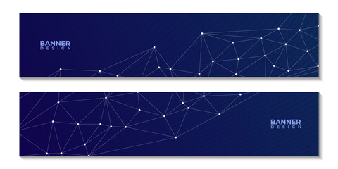 A set of banners digital technology with plexus background