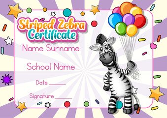Wall Mural - certificate for kids template with customizable design with playful fonts