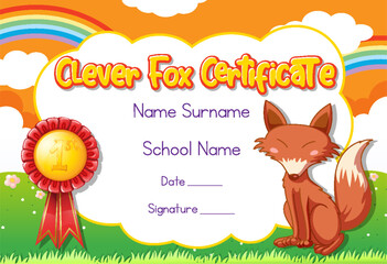 Wall Mural - certificate for kids template with customizable design with playful fonts