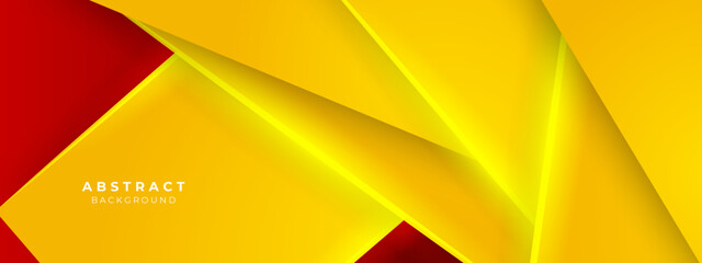 Poster - Modern abstract red and yellow element design background