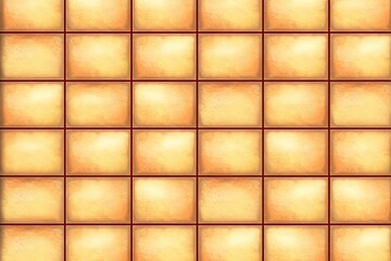Poster - Tiled Wall with Brown and Yellow Pattern. Generative AI