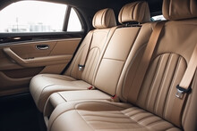 Rear Seats In The Interior Of A Luxury Car, Created By A Neural Network, Generative AI Technology