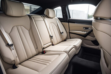 rear seats in the interior of a luxury car, created by a neural network, Generative AI technology