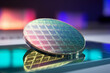 silicon wafer, microchip manufacturing, created by a neural network, Generative AI technology