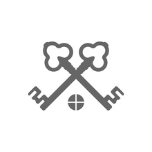 Two House Keys Logo Icon Isolated On Transparent Background