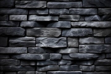 Poster - textured stone wall in black and white. Generative AI