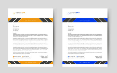 Minimalist concept business style letterhead template design with color combination.