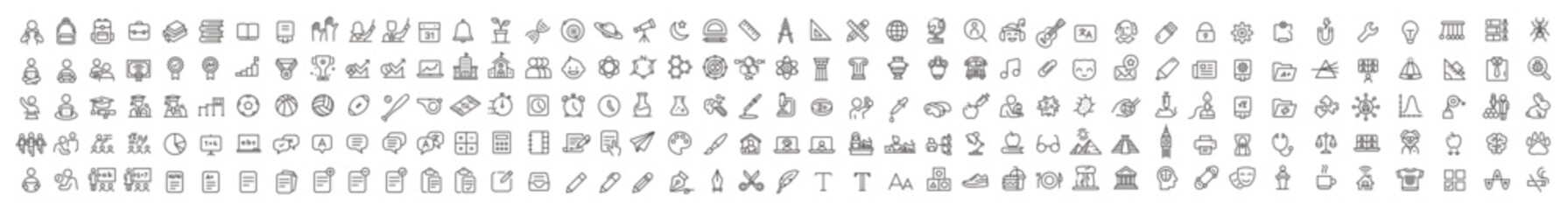 50 editable vector icons for school and university themes. perfect for designers, educators, and stu