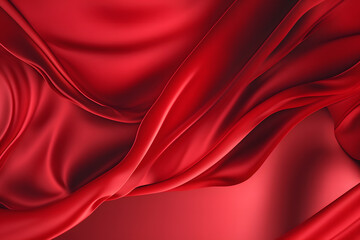 abstract luxury red silk fabric cloth or liquid wave or texture satin background. Neural network AI generated art