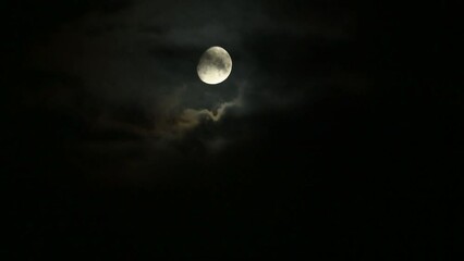 clouds passing in front of the moon