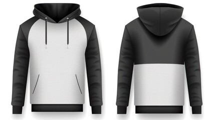 Sticker - Hoodie sweatshirt long sleeve, mockup design, white background