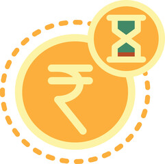 Sticker - rupee pending payment flat icon