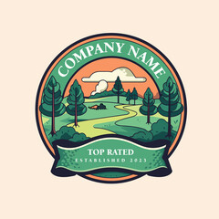 Detailed logo for golf course or nature business