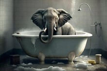 An Elephant Takes A Hot Bath