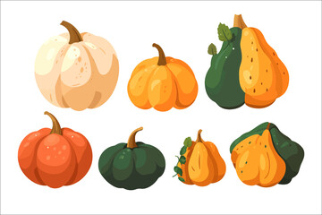 Poster - Cartoon crop squash. Isolated on background. Cartoon . Generative AI