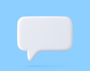 Wall Mural - 3d Blank white speech bubble pin