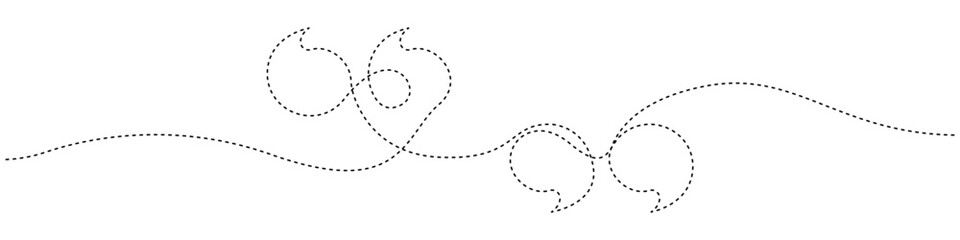 Poster - continuous line drawing of quote mark. one continuous line of figure quote mark. line dotted icon of