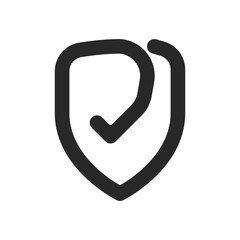Poster - Shield with a check mark vector. Voting selection icon on shield vector. Confirmation protection vector. Business shield icon with check mark.