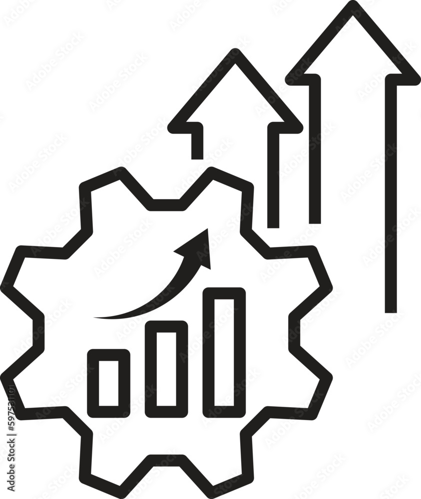Process management icon, optimization operation, fix strategy industry ...