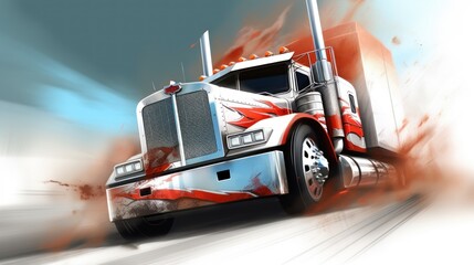 Racing Truck Game Art Wallpaper Background