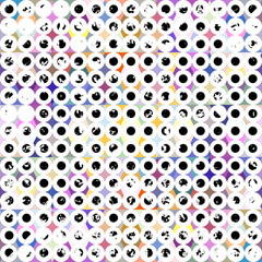 Poster - Seamless geometric polka dot grunge pattern. Vector image.