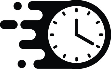 Sticker - alarm clock, fast speed quick time vector icon