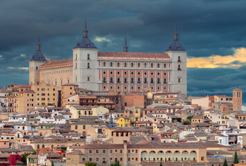 Wall Mural - Toledo. Old medieval spanish town at sunset.