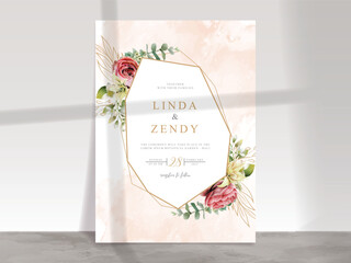 Wall Mural - elegant floral wedding invitation card template