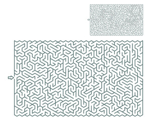 Wall Mural - Labyrinth game. Maze or puzzle design. Find the way and right solution for exit. Vector illustration.