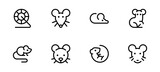 Fototapeta Fototapety na ścianę do pokoju dziecięcego - Mice rat mouse icon. flat vector and illustration, graphic, editable stroke. Suitable for website design, logo, app, template, and ui ux.
