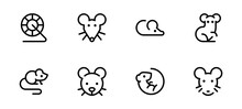 Mice Rat Mouse Icon. Flat Vector And Illustration, Graphic, Editable Stroke. Suitable For Website Design, Logo, App, Template, And Ui Ux.