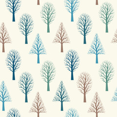 Wall Mural - pattern with color trees