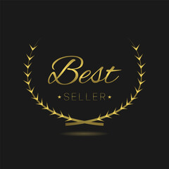 Wall Mural - best seller golden laurel wreath label