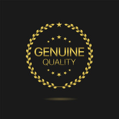 Wall Mural - genuine quality golden laurel wreath vector label