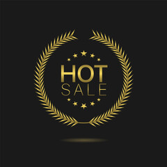 Wall Mural - hot sale golden laurel wreath label set