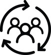 © AunAun art studio - people with arrow icon, team exchange vector , team rotation symbol