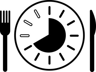 png intermittent fasting 16/8 schedule icon isolated.