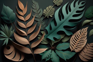 Wall Mural - Making up the fronds and leaves of a plant Generative AI