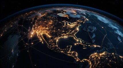 Poster - Earth from Space. Generative ai