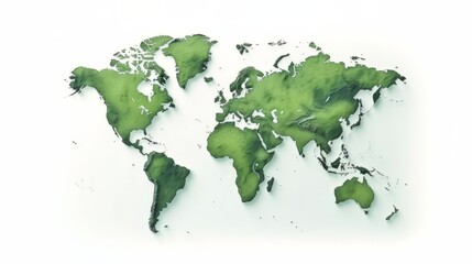 Poster - Earth is isolated on white background. World map. Generative ai