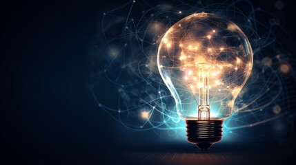 Poster - Innovation and idea symbol with light bulb shape. Generative ai