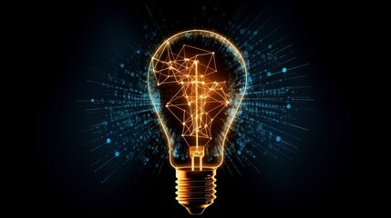 Poster - Innovation and idea symbol with light bulb shape. Generative ai