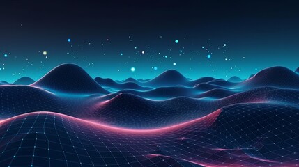 Aufkleber - Metave?rse technology background with connected dots. Generative ai